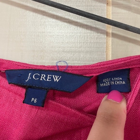 J. Crew Pink Fuchsia 100% Linen A-Line Skirt Sz 6p - Picture 3 of 3